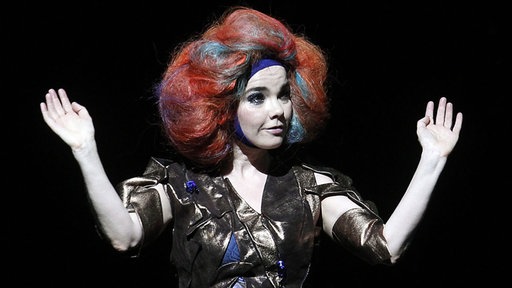 Björk bei einem Konzert in Santiago de Chile