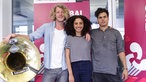 Die Band Bukahara mit Moderatorin Siham El-Maimouni im Funkhaus Europa Studio