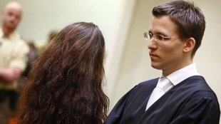 Angeklagte Beate Zschäpe und ihr Verteidiger Mathias Grasel
