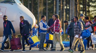 Flüchtlinge in Schweden angekommen