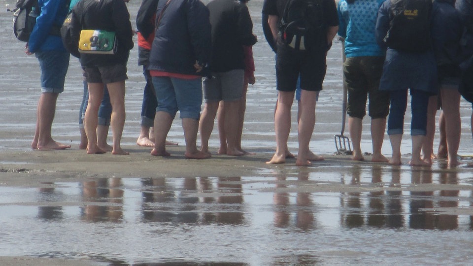 Noge više ljudi na plaži