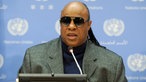 Stevie Wonder spricht 2013 vor der UN-Vollversammlung in New York