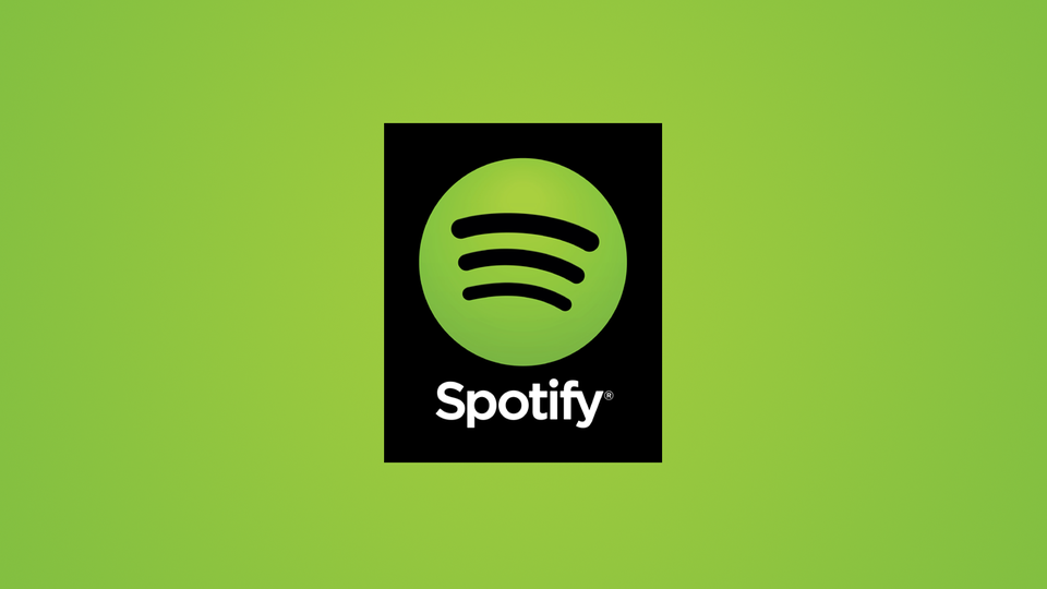 Spotify Logo vor grünem Hintergrund